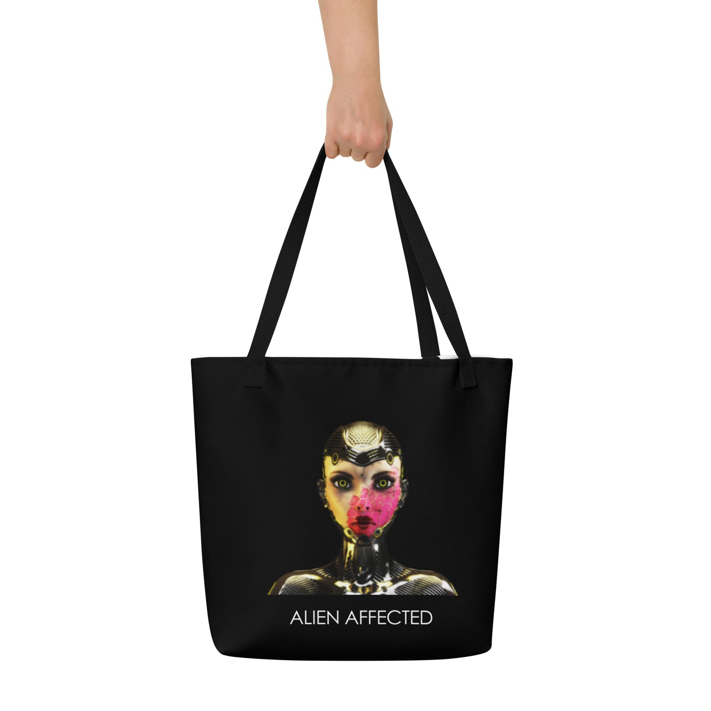 CYBER ALIEN LARGE TOTE BAG