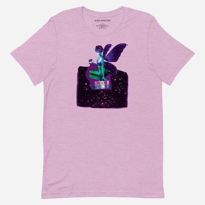 alien affected fairy crew neck t-shirt for women